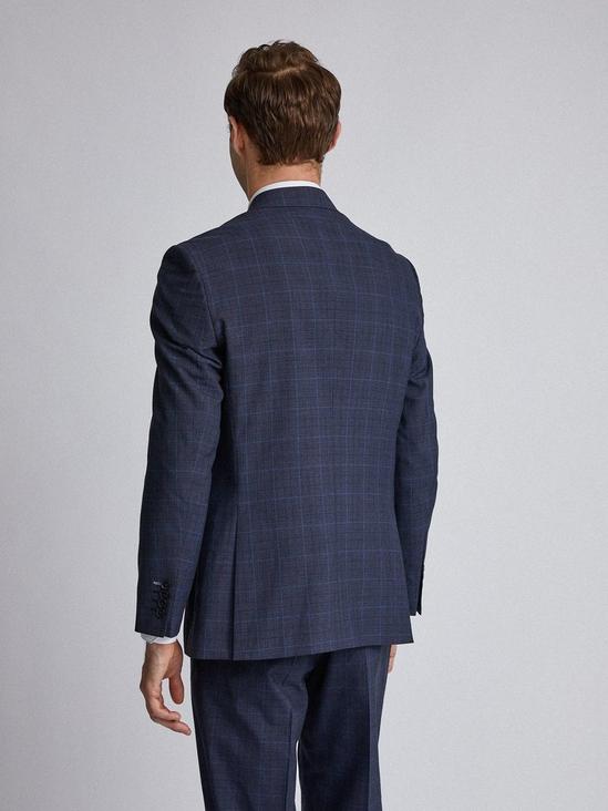 Burton Tailored Fit Navy Tonal Check Suit Jacket 3