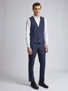 Burton Tailored Fit Navy Tonal Check Suit Trousers thumbnail 2