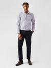Burton Navy and White Square Dobby Tailored Fit Shirt thumbnail 2