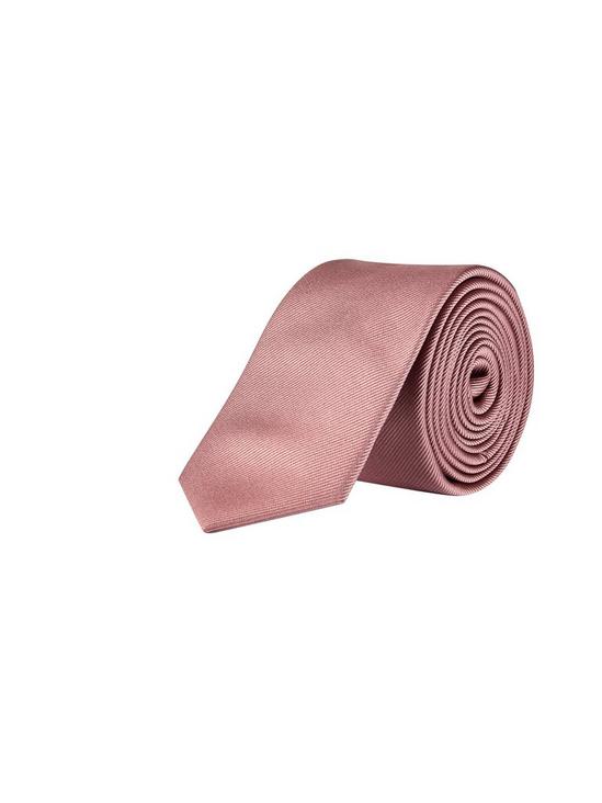 Burton Rose Pink Tie And Matching Pocket Square Set 2