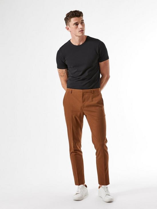 Burton Skinny Brown Stretch Trousers 1