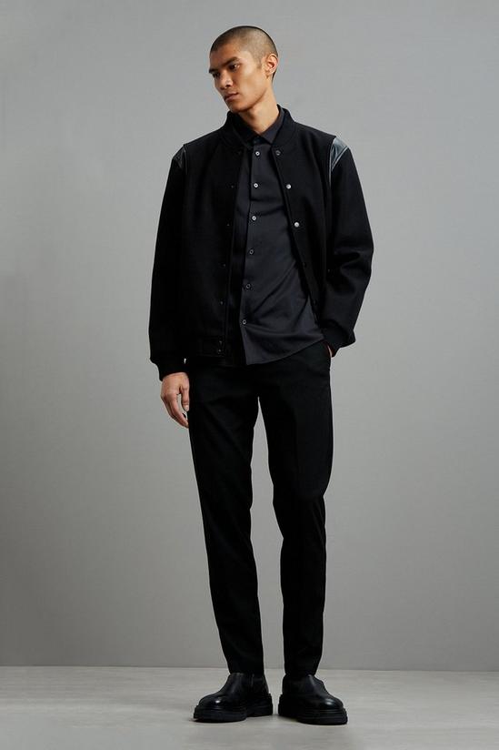 Burton Slim Fit Black Polyester Smart Trousers 2