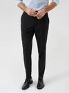 Burton Black Tapered Fit Trousers With Polyester thumbnail 1