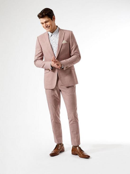 Burton Dusty Pink Marl Skinny Fit Suit Jacket 2