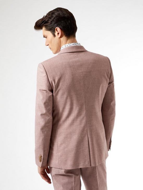Burton Dusty Pink Marl Skinny Fit Suit Jacket 3