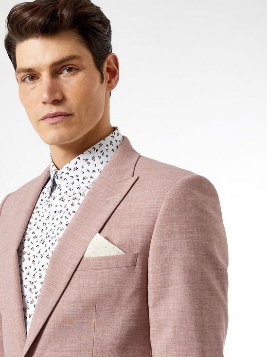 Burton Dusty Pink Marl Skinny Fit Suit Jacket 4