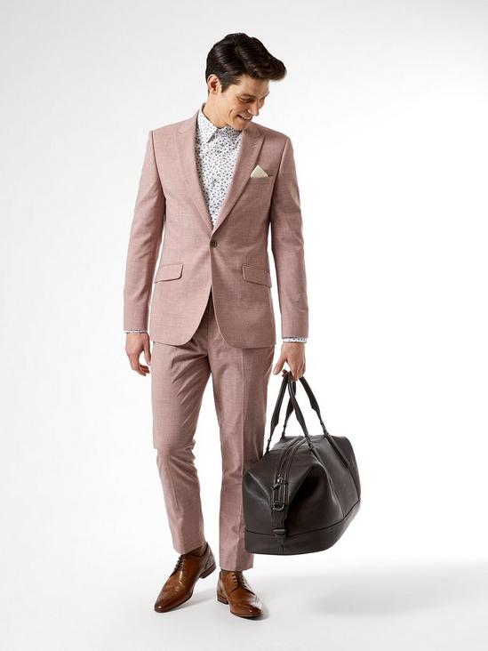 Burton Dusty Pink Marl Skinny Fit Suit Jacket 5