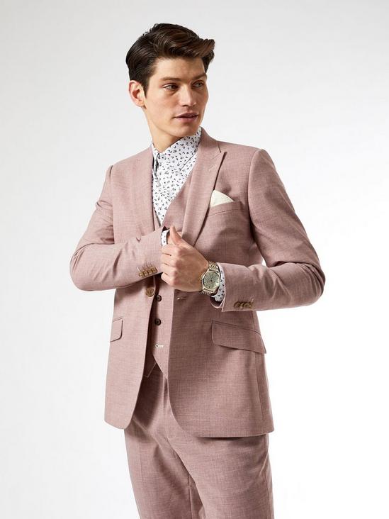 Burton Dusty Pink Marl Skinny Fit Suit Jacket 6