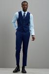 Burton Skinny Fit Navy Textured Suit Waistcoat thumbnail 2