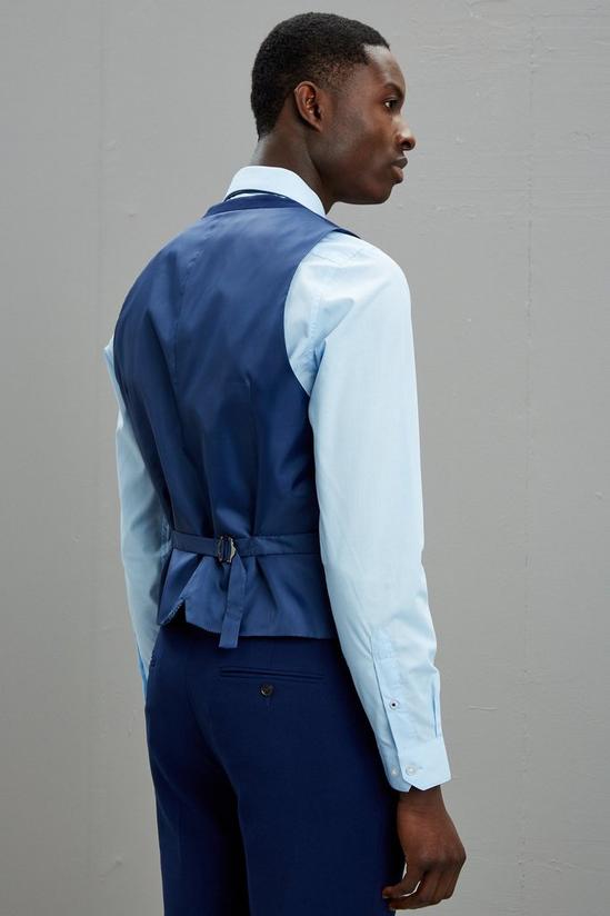Burton Skinny Fit Navy Textured Suit Waistcoat 3