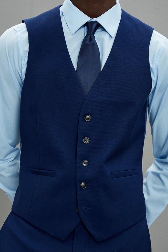 Burton Skinny Fit Navy Textured Suit Waistcoat 5
