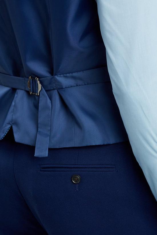 Burton Skinny Fit Navy Textured Suit Waistcoat 6