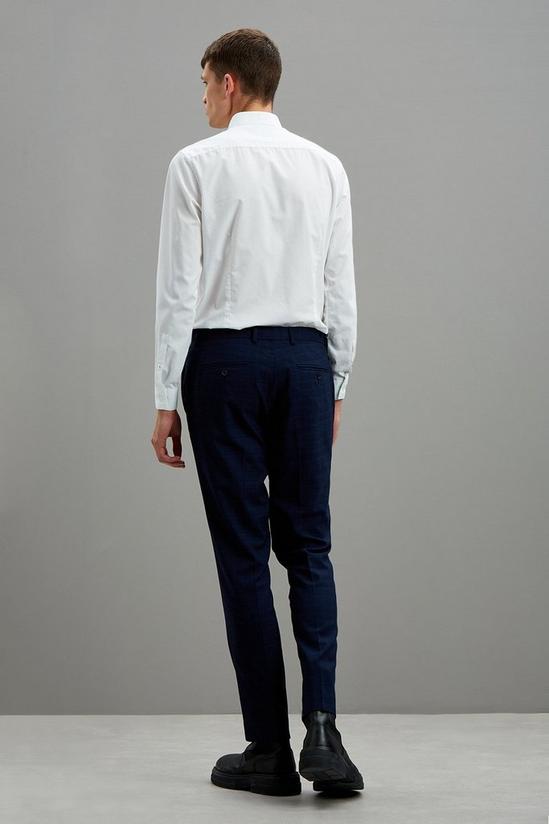 Burton Navy Crosshatch Slim Fit Suit Trousers 3