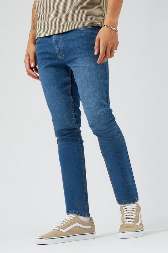 Burton Blue Mid Wash Skinny Jeans 2