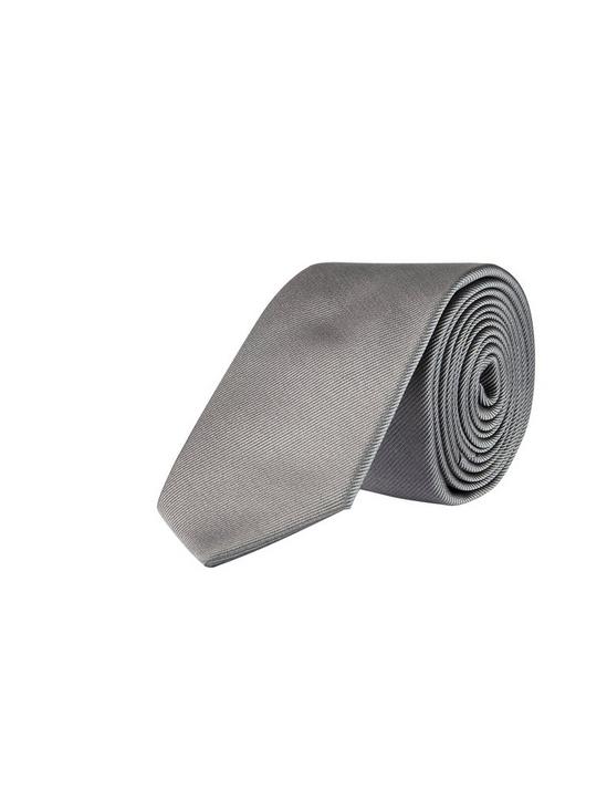 Burton Grey Tie and Matching Pocket Square Set 2