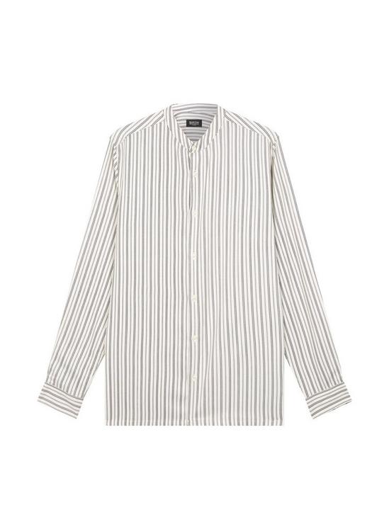 Burton White and Black Striped Viscose Shirt 6