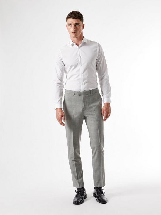 Burton Grey Slim Fit Repreve Check Trousers 1