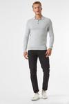 Burton Light Grey Knitted Polo With Cotton thumbnail 2