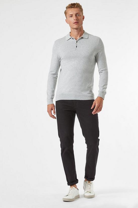 Burton Light Grey Knitted Polo With Cotton 2