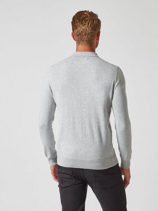 Burton Light Grey Knitted Polo With Cotton 5