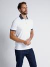 Burton White Jacquard Collar Polo Shirt thumbnail 1