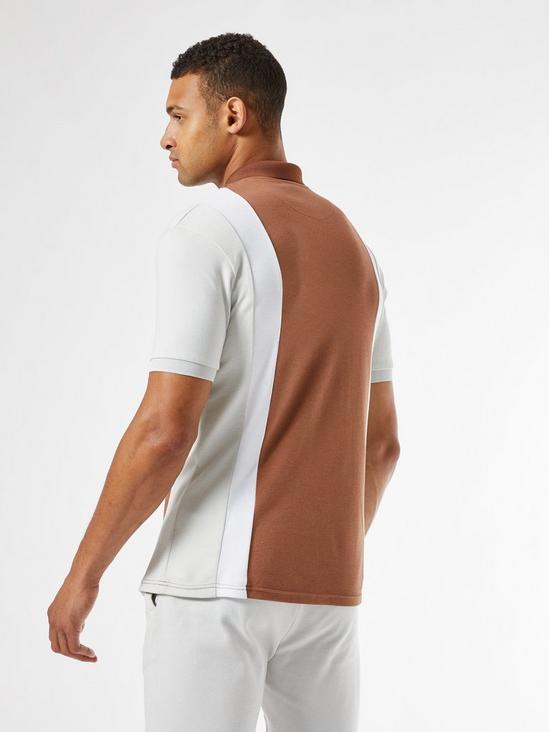 Burton MB Collection Brown and Grey Cut and Sew Polo 4