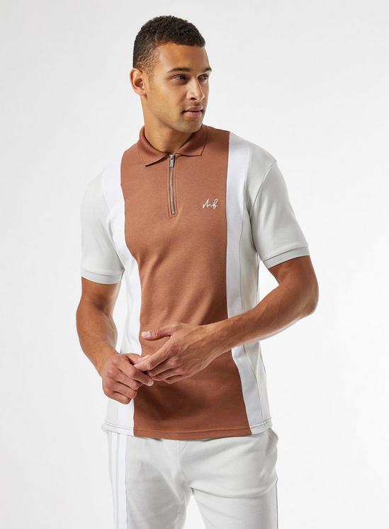 Burton MB Collection Brown and Grey Cut and Sew Polo 6