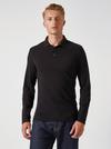 Burton Black Long Sleeved Muscle Fit Polo Shirt thumbnail 1