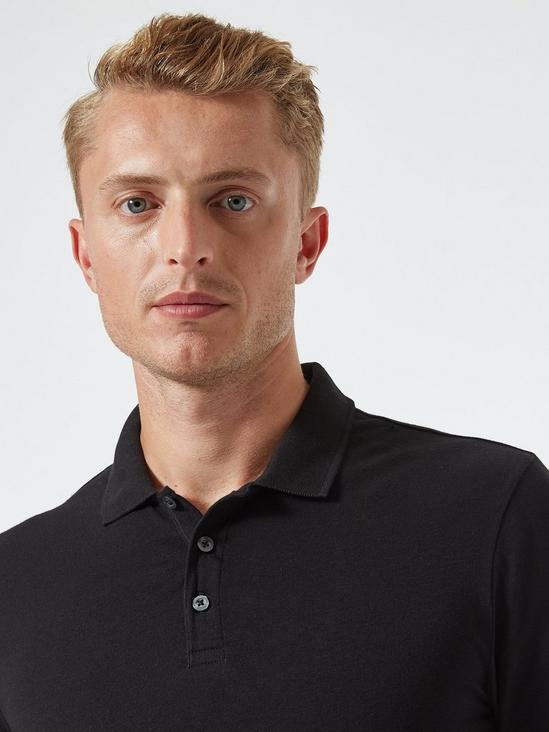 Burton Black Long Sleeved Muscle Fit Polo Shirt 3