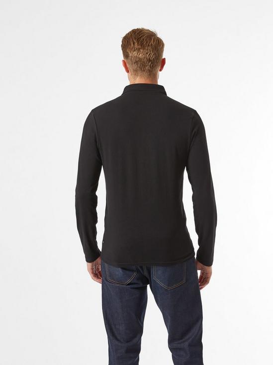 Burton Black Long Sleeved Muscle Fit Polo Shirt 5