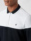 Burton Navy Cut and Sew Embroidered Zip Polo Shirt thumbnail 5