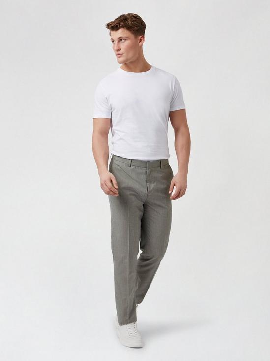 Burton Neutral Slim Fit Mini Dogtooth Trousers 2