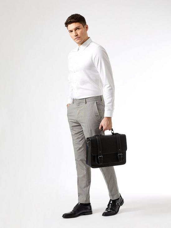 Burton Neutral Slim Fit Mini Dogtooth Trousers 5