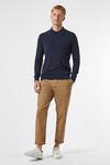 Burton Navy Knitted Polo Neck Jumper with Cotton thumbnail 2