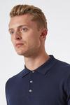 Burton Navy Knitted Polo Neck Jumper with Cotton thumbnail 4