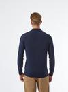Burton Navy Knitted Polo Neck Jumper with Cotton thumbnail 5