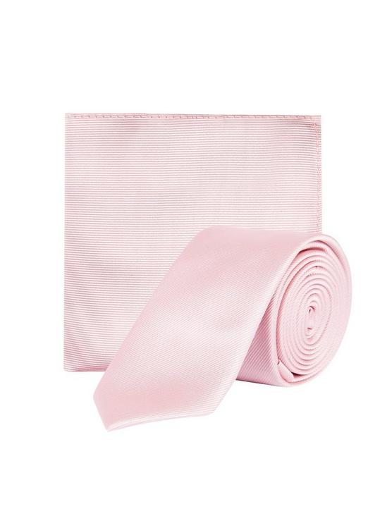 Burton Light Pink Tie and Matching Pocket Square Set 1