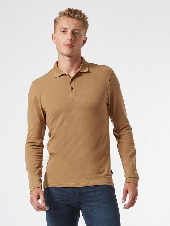 Burton Sand Long Sleeved Muscle Fit Polo Shirt 1