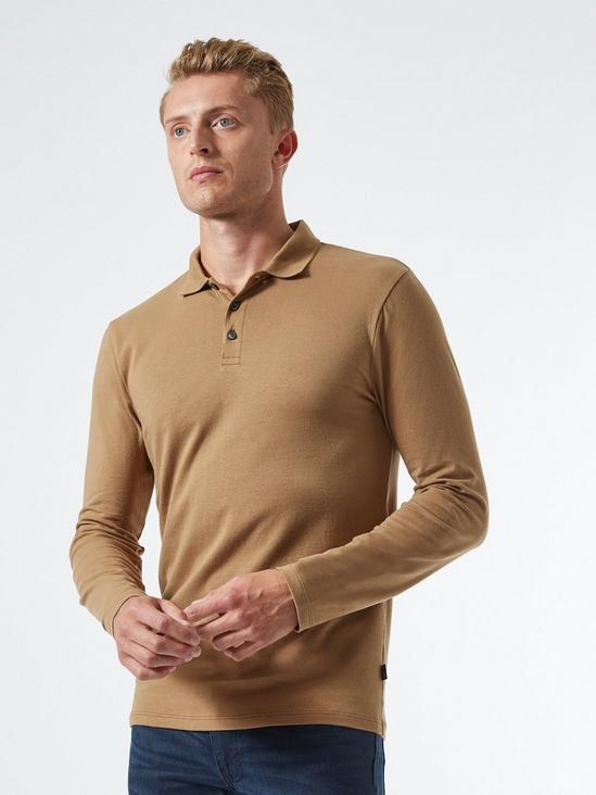 Burton Sand Long Sleeved Muscle Fit Polo Shirt 3