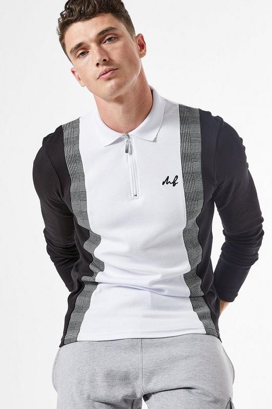 Burton MB Collection Long Sleeved Black and White Polo Sh 3
