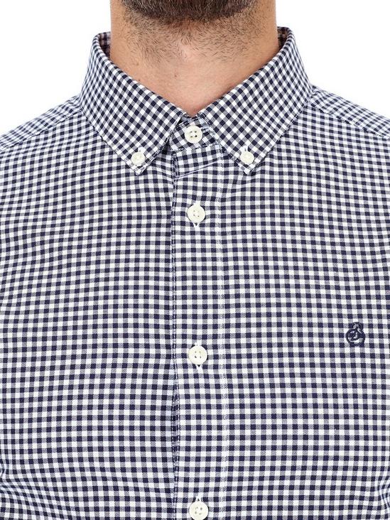 Burton Navy Long Sleeve Gingham Oxford Shirt 4