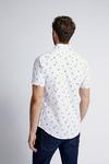 Burton White Slim Fit Short Sleeve Bird Print Shirt thumbnail 3