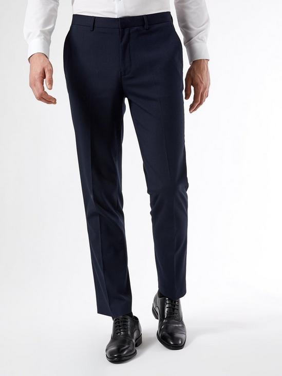 Burton Navy Essential Slim Fit Suit Trousers with Stretch 1