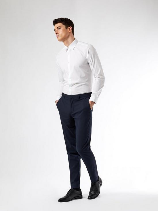 Burton Navy Essential Slim Fit Suit Trousers with Stretch 2