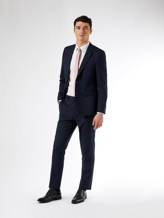 Burton Navy Essential Slim Fit Suit Trousers with Stretch 5