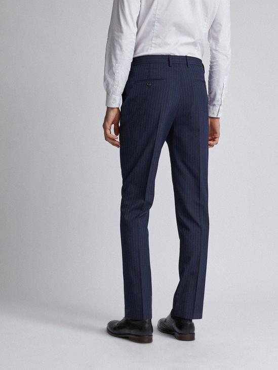 Burton Navy Pinstripe Slim Fit Suit Trousers 3