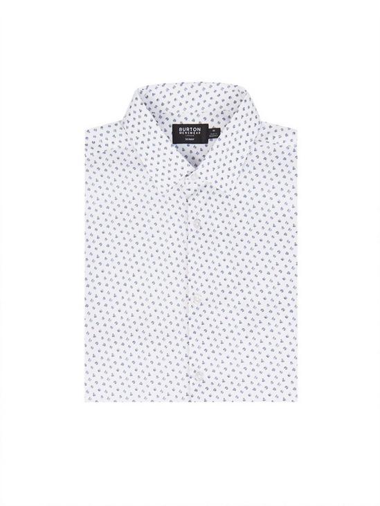 Burton Grey Floral Skinny Fit Shirt 4
