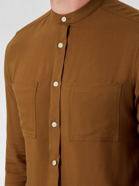 Burton Camel Grandad Collar Shirt 5