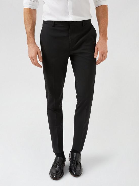 Burton Black Skinny Fit Trousers With Polyester 1