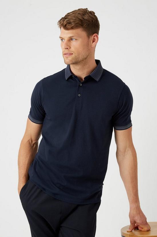 Burton Navy Short Sleeve Polo TShirt 1